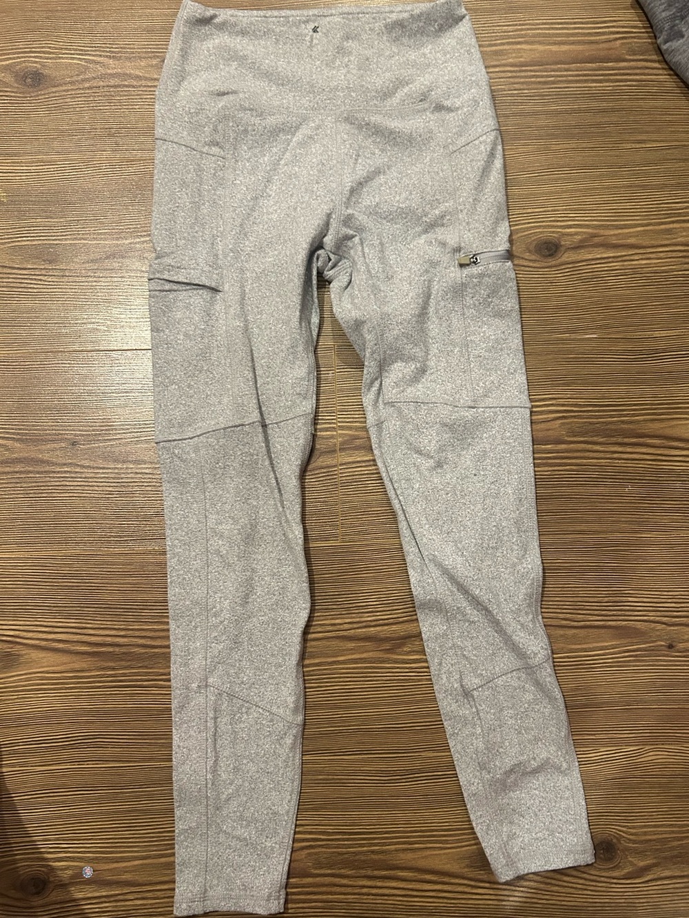 Kyodan Light Gray Marl Performance Leggings with Zip Pocket